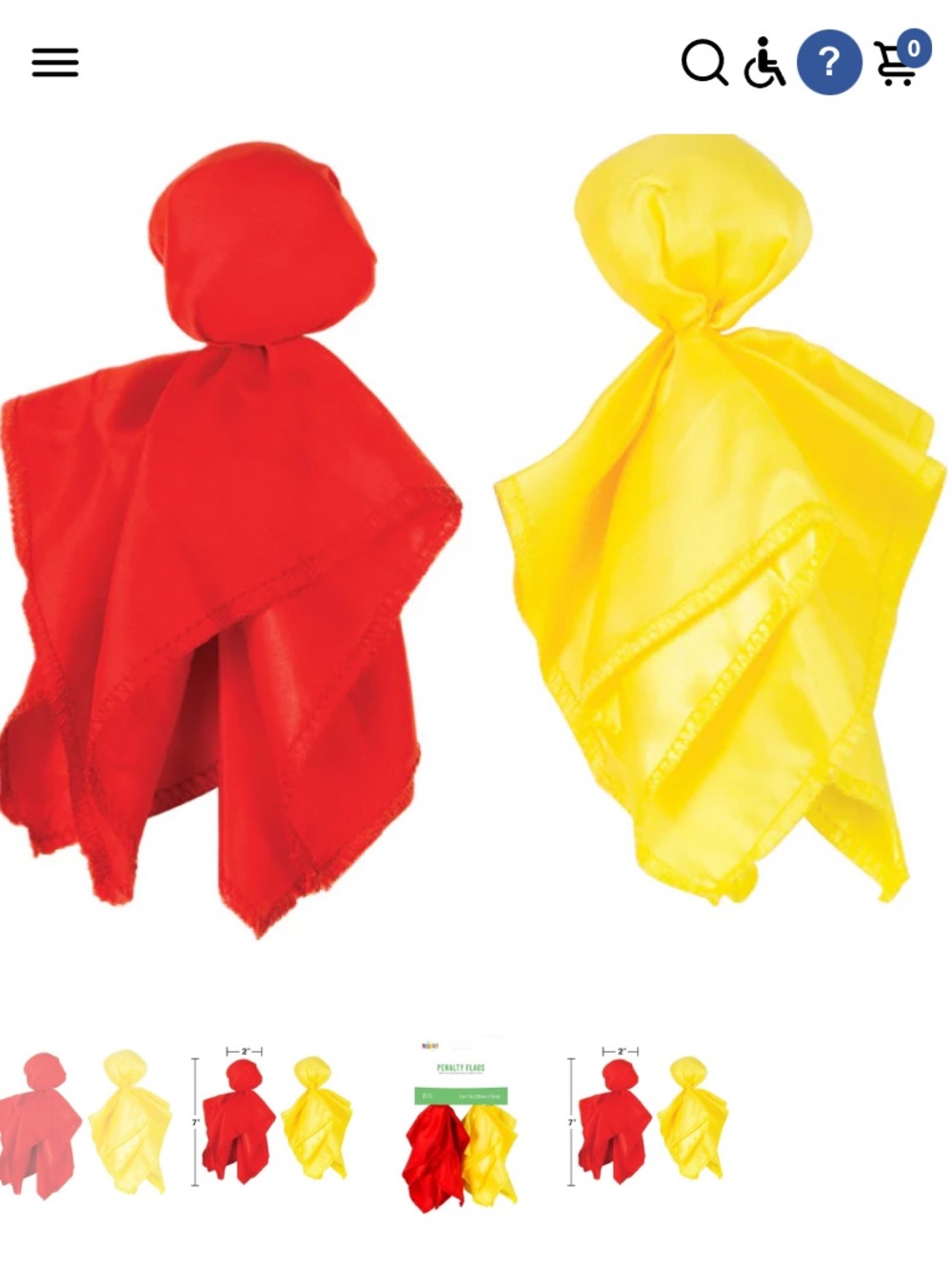 Red and Yellow Satin Penalty Flags - Set of 2